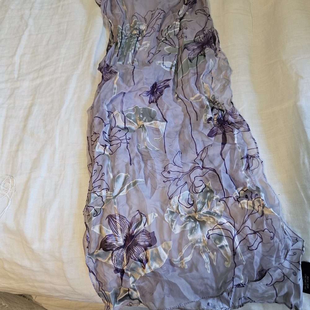 Floral Sheer Scarf in Lavender and Purple